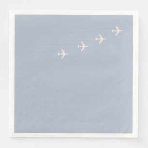 Guardanapo De Papel De Jantar Quatro Aviões Voando Através Do Céu Azul Dusty