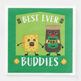 Guardanapo De Papel De Jantar Queijo De Cheddar Britânico E Amantes De Picles