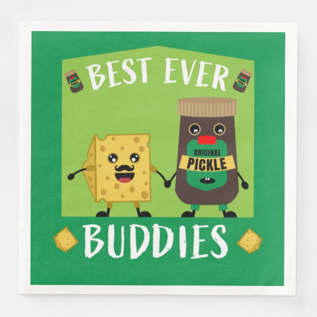 Guardanapo De Papel De Jantar Queijo De Cheddar Britânico E Amantes De Picles (Frente)