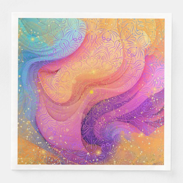 Guardanapo De Papel De Jantar Rainbow Mandala (Frente)