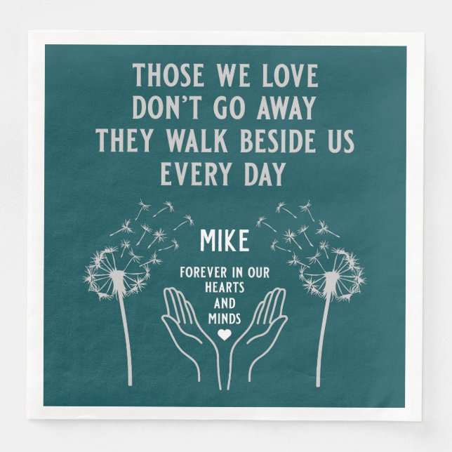 Guardanapo De Papel De Jantar Recepção de Funeral em Memória (Frente)