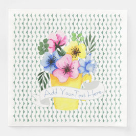 Guardanapo De Papel De Jantar Recipiente Amarelo Com Penseiras Pastel