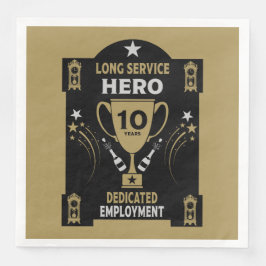 Guardanapo De Papel De Jantar Reconhecimento do Serviço de Emprego Longo Dez ano