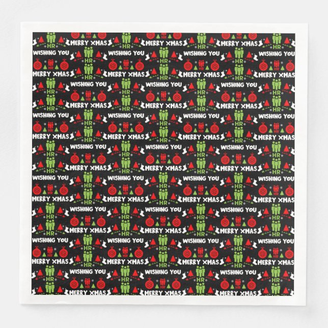 Guardanapo De Papel De Jantar Recursos Humanos Papais noeis Feios Presentes Xmas (Frente)