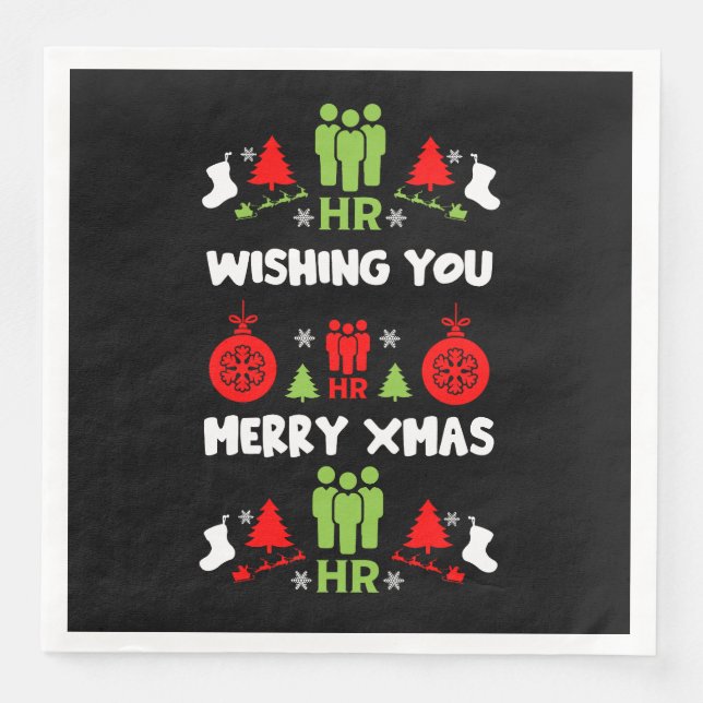 Guardanapo De Papel De Jantar Recursos Humanos Papais noeis Feios Presentes Xmas (Frente)