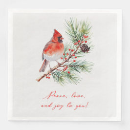 Guardanapo De Papel De Jantar Red Bird Cardinal Christmas Paper Napkin