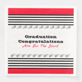 Guardanapo De Papel De Jantar Red Black and White Modern