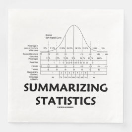 Guardanapo De Papel De Jantar Resumo da Curva de Distribuição Normal de Estatíst