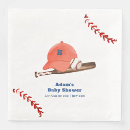 Guardanapo De Papel De Jantar Retro LIttle Slugger Baseball Boy Baby Shower 