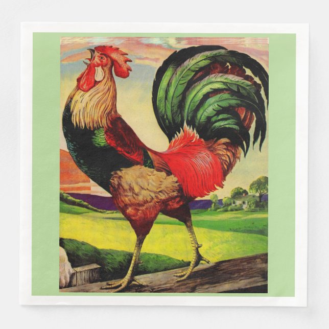 Guardanapo De Papel De Jantar Rocky the Handsome Rooster (Frente)