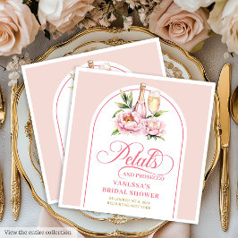 Guardanapo De Papel De Jantar Romantic Petals and Prosecco Shower Napkins Set