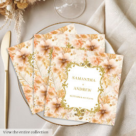 Guardanapo De Papel De Jantar Romântico Boho Blush Dourado Papel Napkins