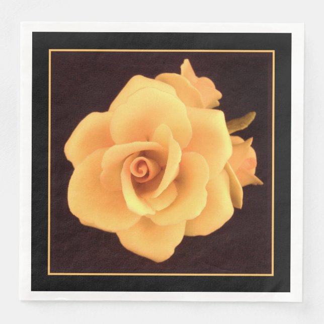 Guardanapo De Papel De Jantar Rosa Amarela, Foto 2004. (Frente)