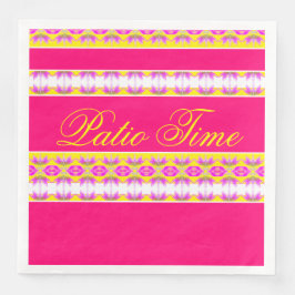 Guardanapo De Papel De Jantar Rosa Brilhante com Amarelo