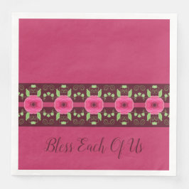 Guardanapo De Papel De Jantar Rosa Com Floral