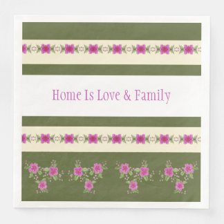 Guardanapo De Papel De Jantar Rosa Escuro Com Verde Azul