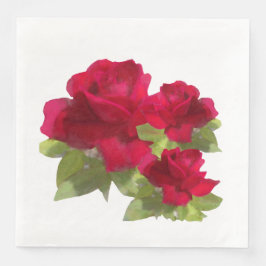 Guardanapo De Papel De Jantar Rosa floral de aquarela Papel Napkin