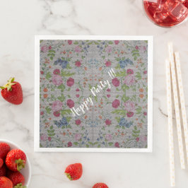 Guardanapo De Papel De Jantar Rosa Floral Vintage Moderna Luxo