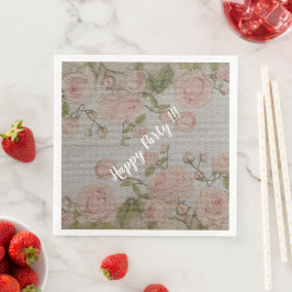 Guardanapo De Papel De Jantar Rosa Floral Vintage Moderna Luxo