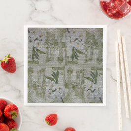 Guardanapo De Papel De Jantar Rosa Floral Vintage Moderna Luxo