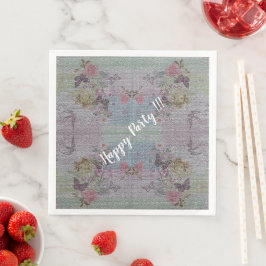 Guardanapo De Papel De Jantar Rosa Floral Vintage Moderna Luxo