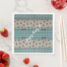 Guardanapo De Papel De Jantar Rosa Floral Vintage Moderna Luxo