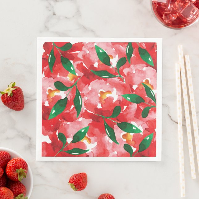 Guardanapo De Papel De Jantar Rosa vermelha Paper Janta Napkins (Insitu)