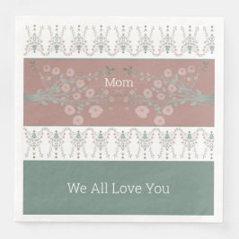 Guardanapo De Papel De Jantar Rosy PInk com Teal