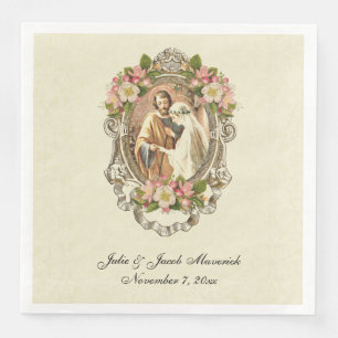 Guardanapo De Papel De Jantar Rua de Maria Vintage de Casamento Católico. Josep