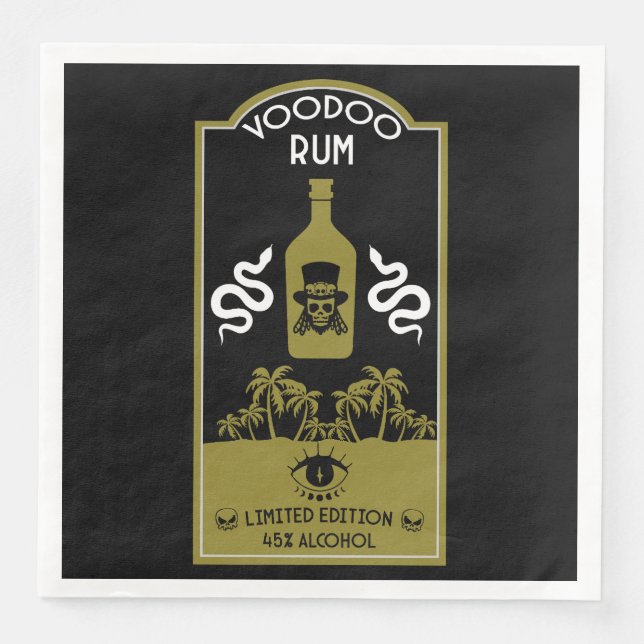 Guardanapo De Papel De Jantar Rum de Vodu Caribenho (Frente)