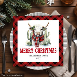 Guardanapo De Papel De Jantar Rustic buffalo plaid Christmas napkins for party
