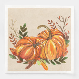 Guardanapo De Papel De Jantar Rustic Fall Pumpkins