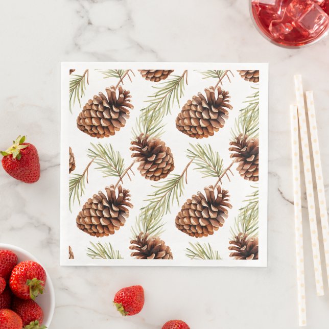 Guardanapo De Papel De Jantar Rustic Pine Cone (Insitu)