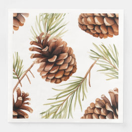 Guardanapo De Papel De Jantar Rustic Pine Cone