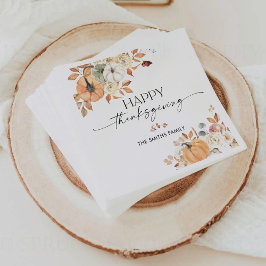 Guardanapo De Papel De Jantar Rustic Pumpkins Thanksgiving Dinner Paper Napkin