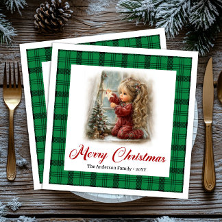 Guardanapo De Papel De Jantar Rustic Watercolor Evening Holiday Scene Napkins