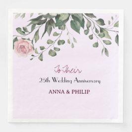 Guardanapo De Papel De Jantar Rustic Wedding Napkins floral rosa, azul empoeirad