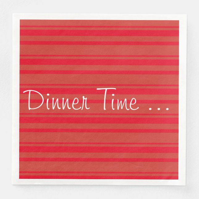 Guardanapo De Papel De Jantar Rusty Barn Red Stripe (Frente)