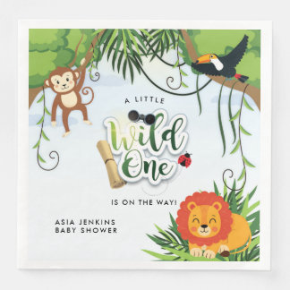 Guardanapo De Papel De Jantar Safari Selvagem Tropical Festa de Bebê