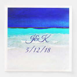 Guardanapo De Papel De Jantar Sandy Beach Watercolor Janto Casamento Napkins
