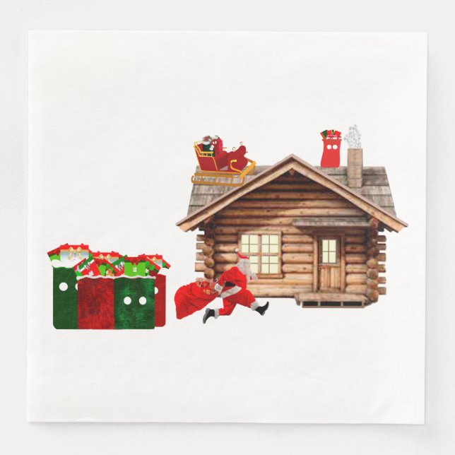 Guardanapo De Papel De Jantar Santa Claus Hustle Janta Napkins (Frente)