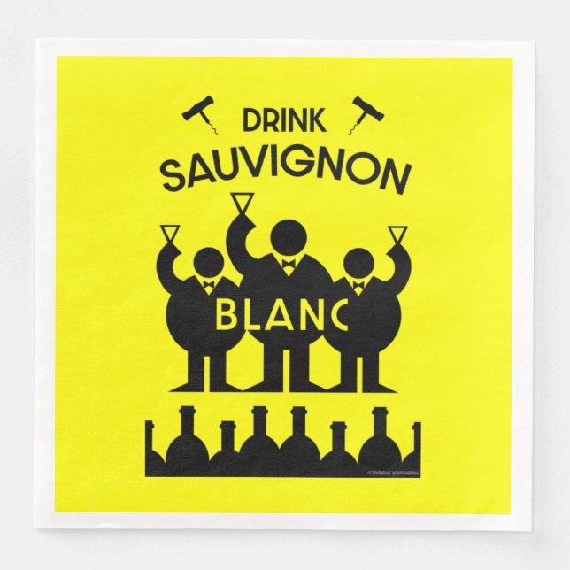 Guardanapo De Papel De Jantar Sauvignon Blanc Wine Drinker (Frente)
