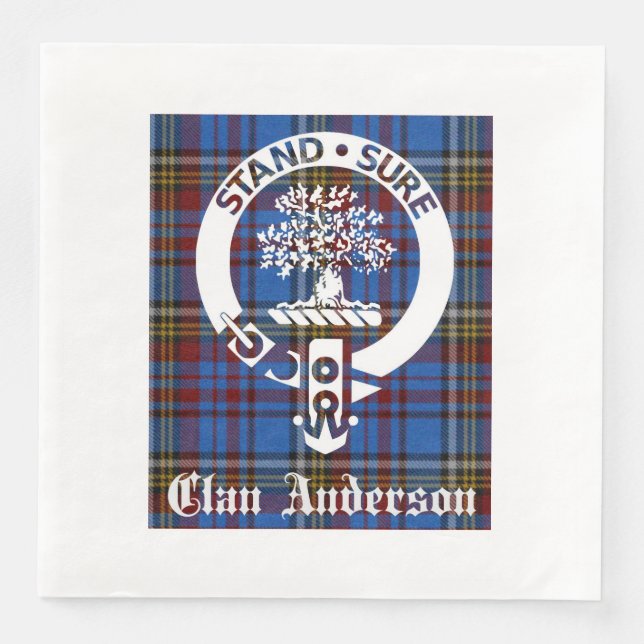 Guardanapo De Papel De Jantar Scottish Clan Anderson Crest & Tartan (Frente)