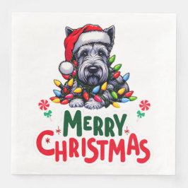 Guardanapo De Papel De Jantar Scottish Terrier Dog Christmas Hat Xmas