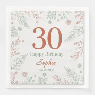 Guardanapo De Papel De Jantar Script Moderno e Elegante Feliz Aniversário Papel