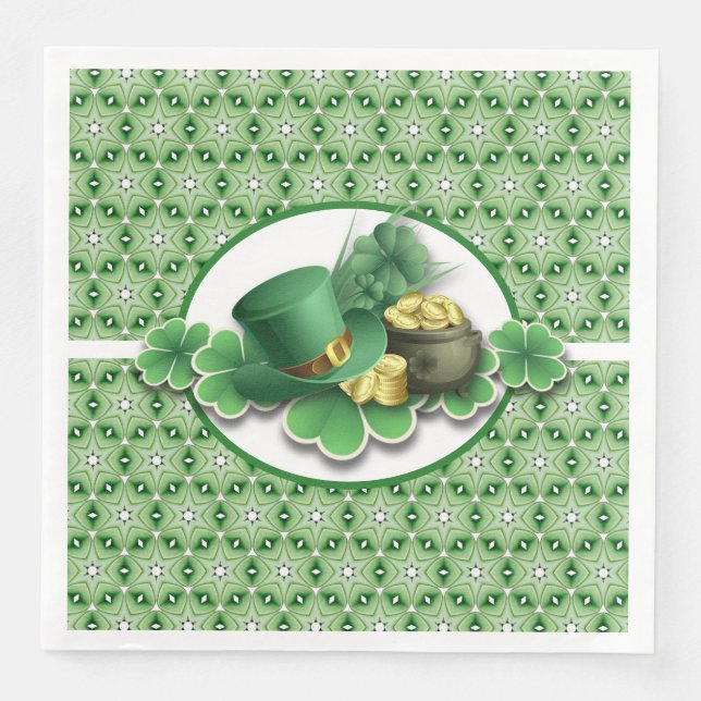 Guardanapo De Papel De Jantar Shamrocks Irlandês (Frente)