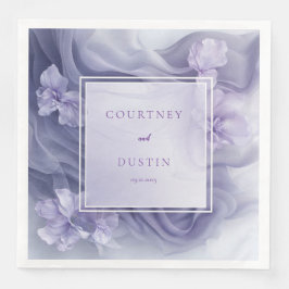 Guardanapo De Papel De Jantar Sheer Floral Wedding Lavanda Suave Napkins