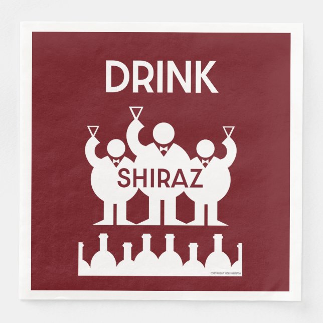 Guardanapo De Papel De Jantar Shiraz Wine Drinkers (Frente)