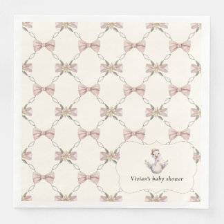 Guardanapo De Papel De Jantar Silly Goose Preppy Bow Baby Shower