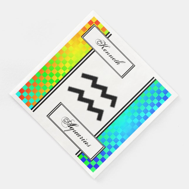 Guardanapo De Papel De Jantar Símbolo Aquarius Zodiac Standard por Kenneth Yonci (Canto)